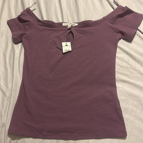NWT Express one eleven off the shoulder top size small purple - Picture 3 of 9